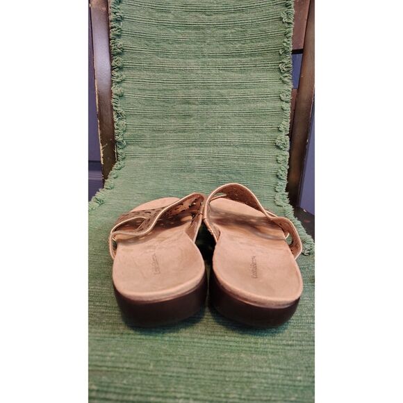 Croft&Barrow Women's Cutout Slip-On Metallic Brown Sandals - Picture 3 of 6